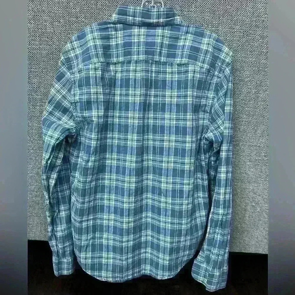 Abercrombie & Fitch Button Plaid Shirt Men's Medium Muscle Fit Blue Stripe XL - Picture 3 of 5